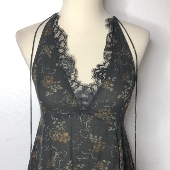 Intimately Free People Blk Lace Trimmed Long Tank - Picture 4 of 9